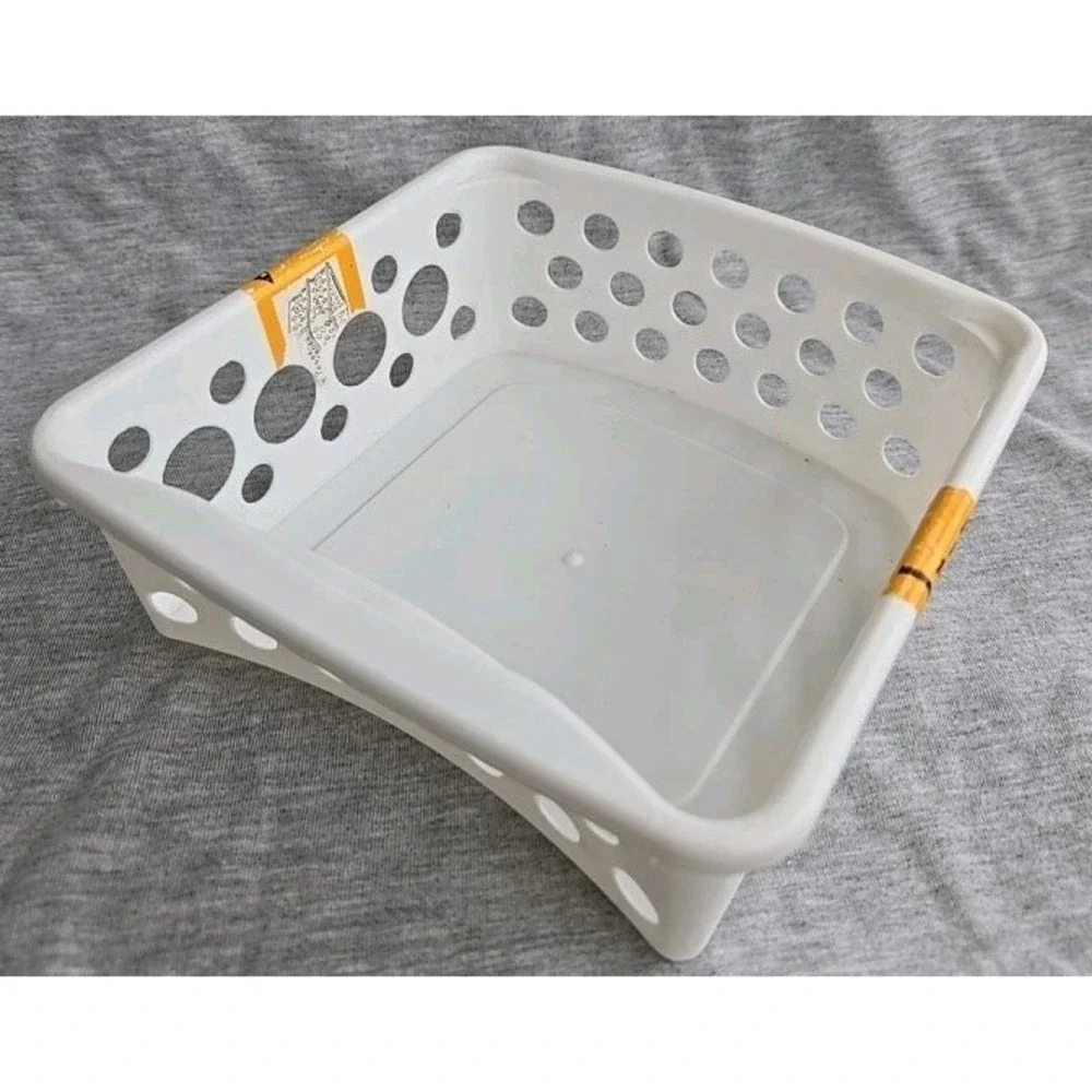 Vintage United Plastics #2 White Plastic Organizer Basket Modular Storage Bin